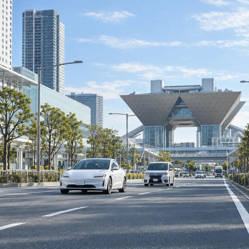 東京ビッグサイトと有明の広い道路