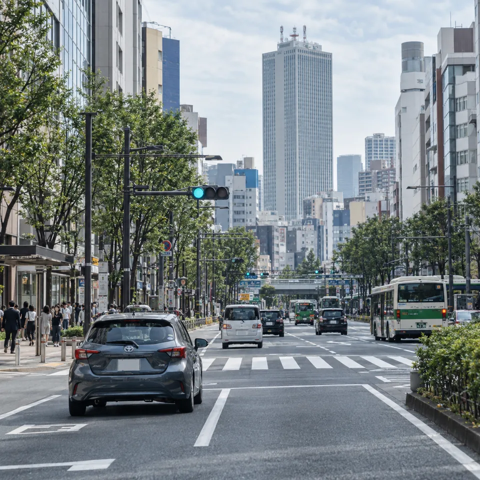 サンシャイン60と池袋の幹線道路