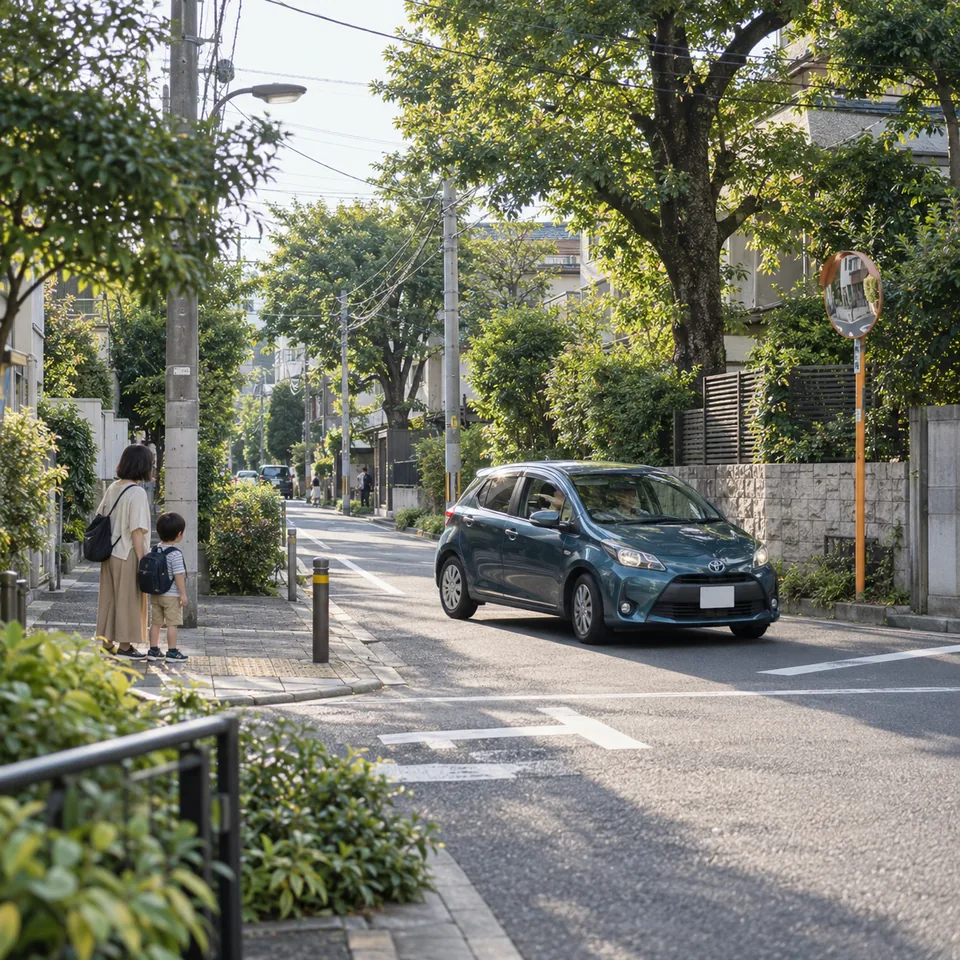 杉並の緑が多い住宅街と生活道路