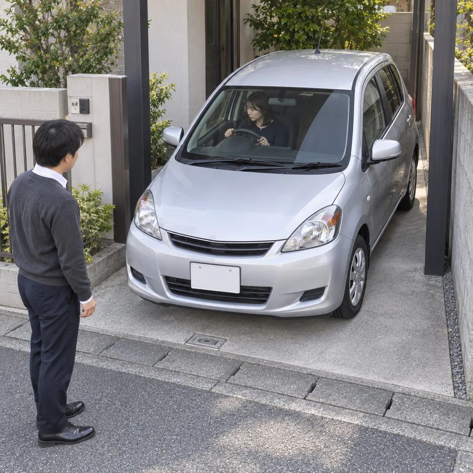 自宅駐車場で反復練習