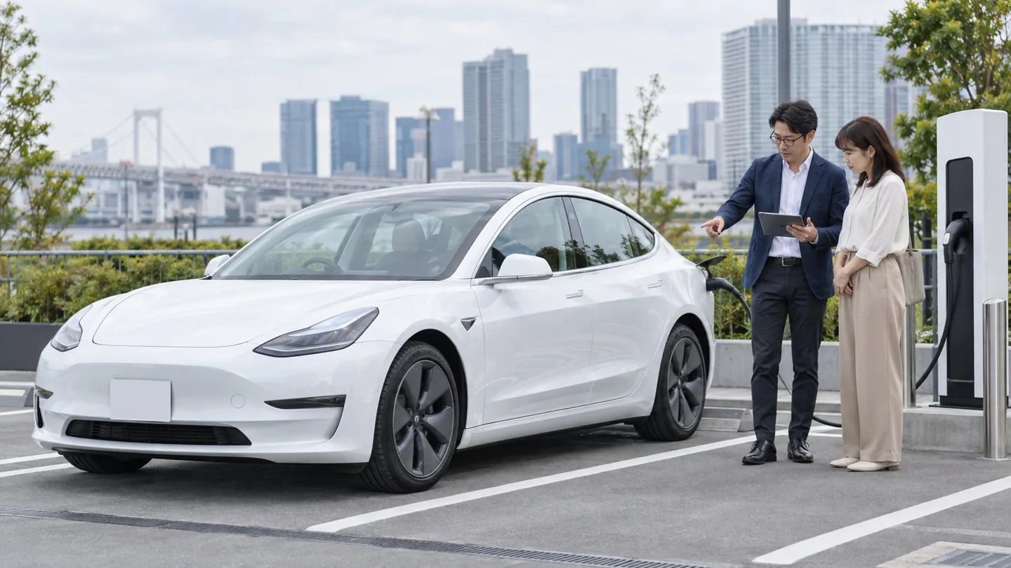 テスラ・EVの基本操作と運転を練習する講習