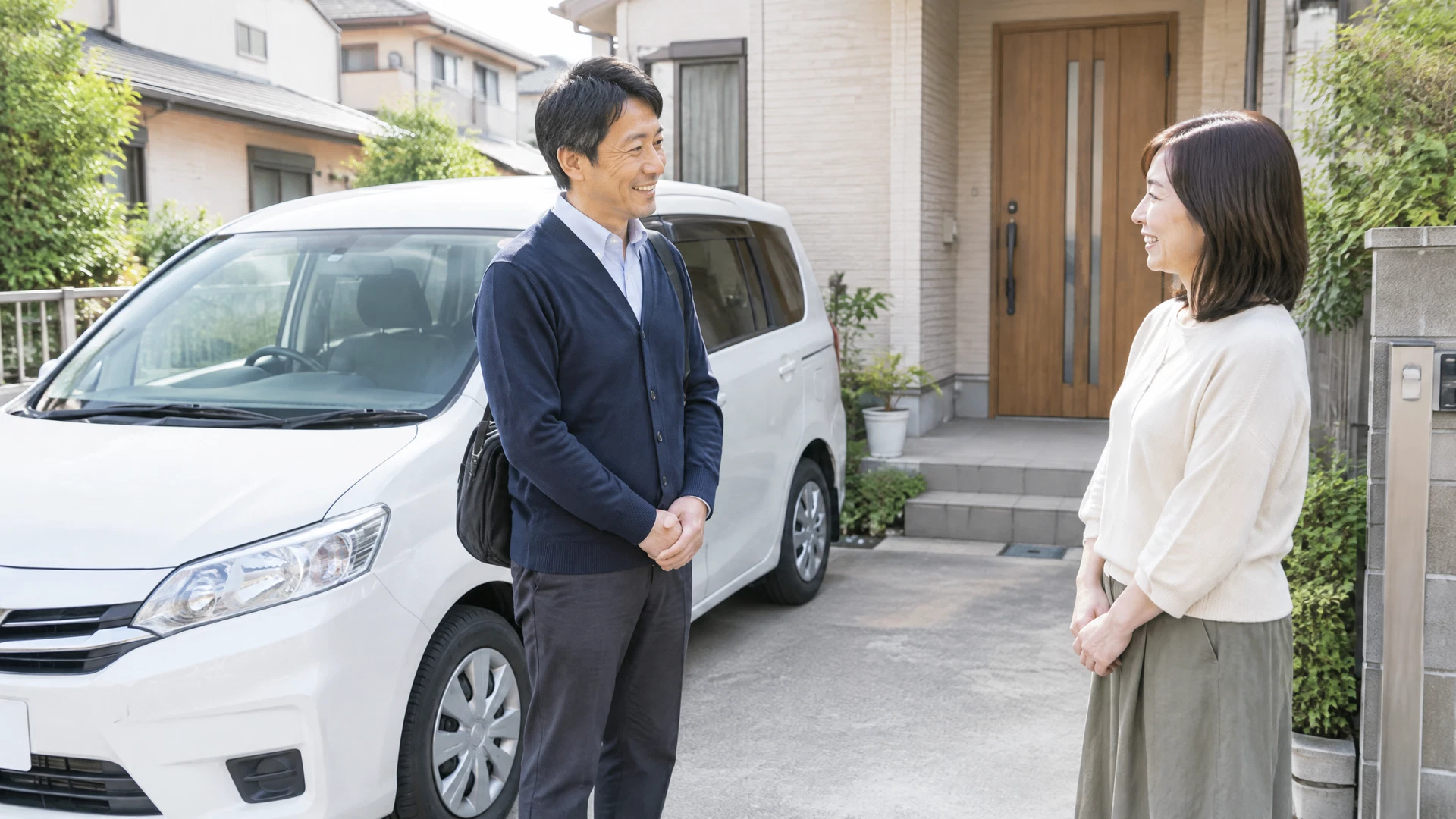 自宅へ出張したインストラクターと受講者