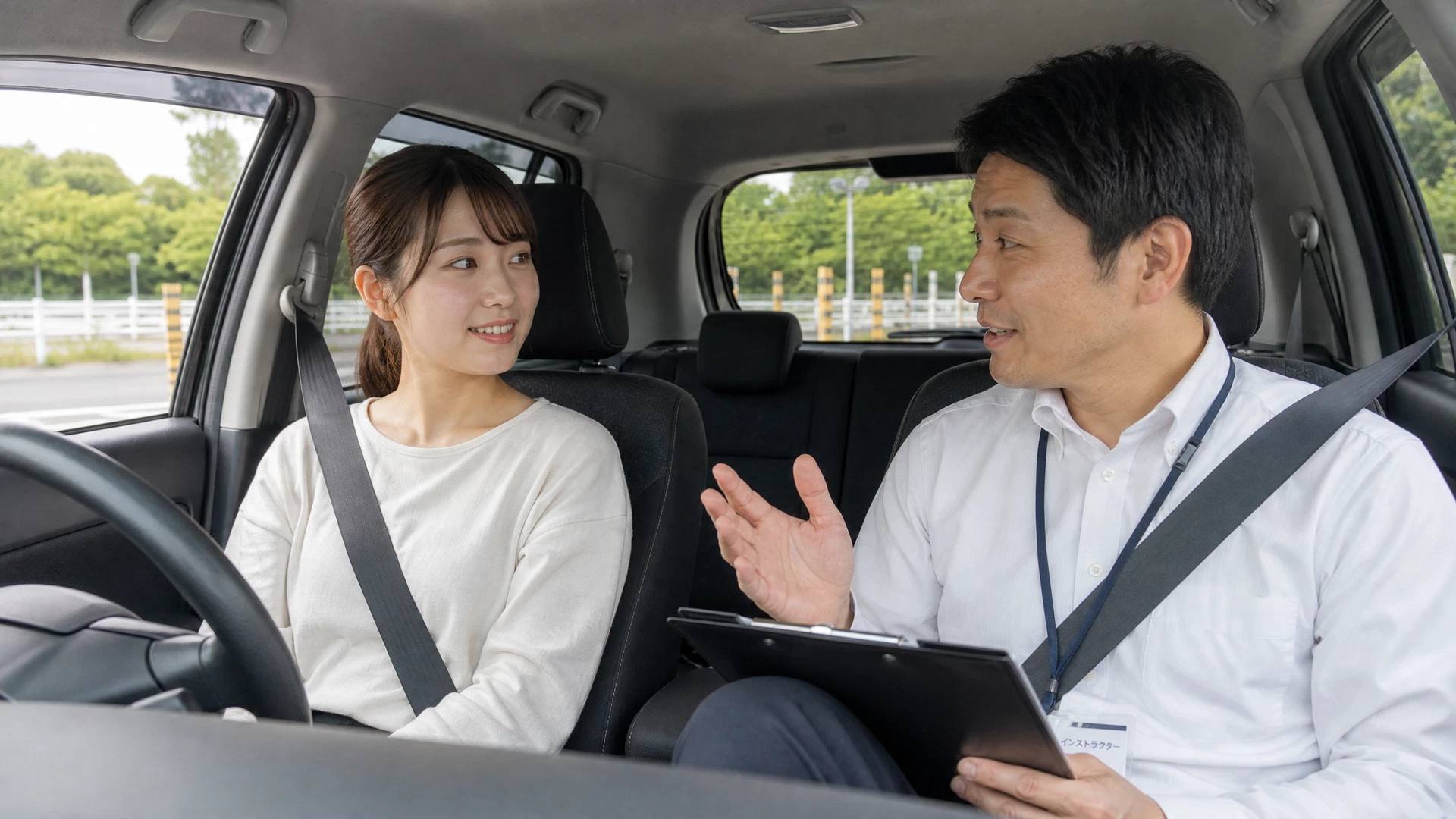講習後に話をするインストラクターとお客様