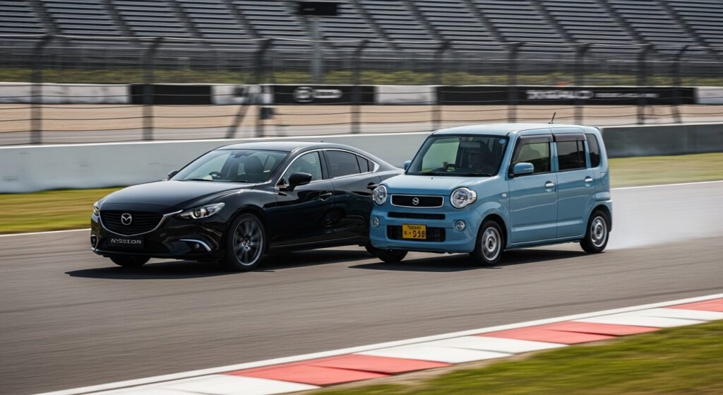 教習車とマイカーが並んで走る様子｜ペーパードライバー講習の選び方に悩む方へ