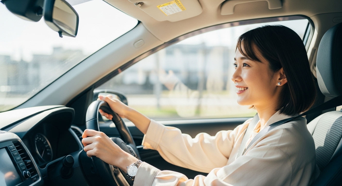 ペーパードライバー克服|女性の運転再開を支えるハートフルドライビングの講習風景 運転が怖かった女性が、ペーパードライバー講習で再びハンドルを握る瞬間|ハートフルドライビング監修