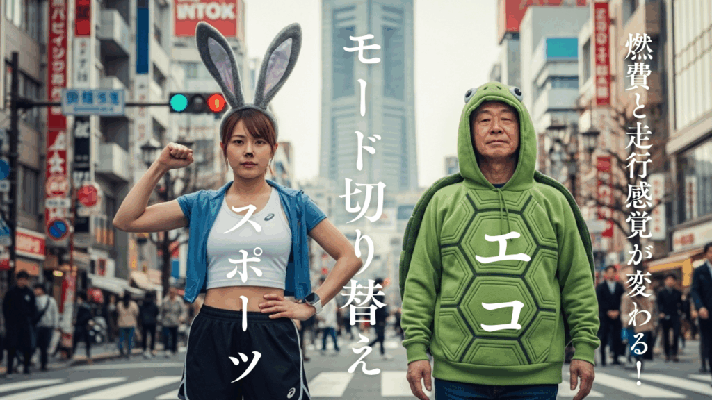 燃費と走行感覚が変わる！エコ・ノーマル・スポーツモードの切り替えの心理効果を“うさぎとかめ”の劇場で描く