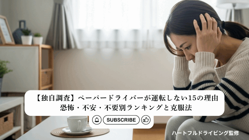 【独自調査】ペーパードライバーが運転しない15の理由｜恐怖・不安・不要別ランキングと克服法【東京都内30名アンケート】