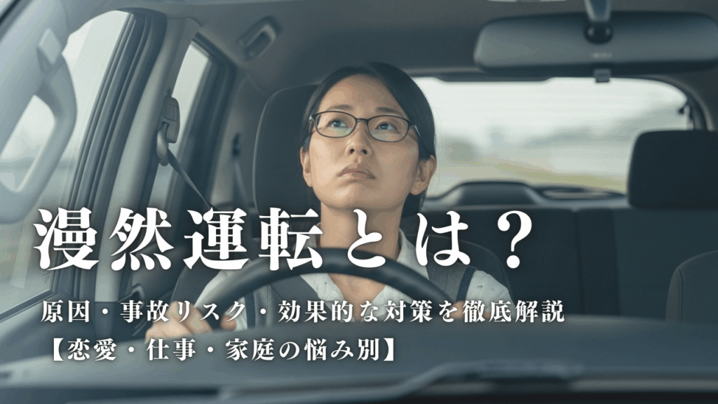 漫然運転とは？原因・事故リスク・効果的な対策を徹底解説【恋愛・仕事・家庭の悩み別】