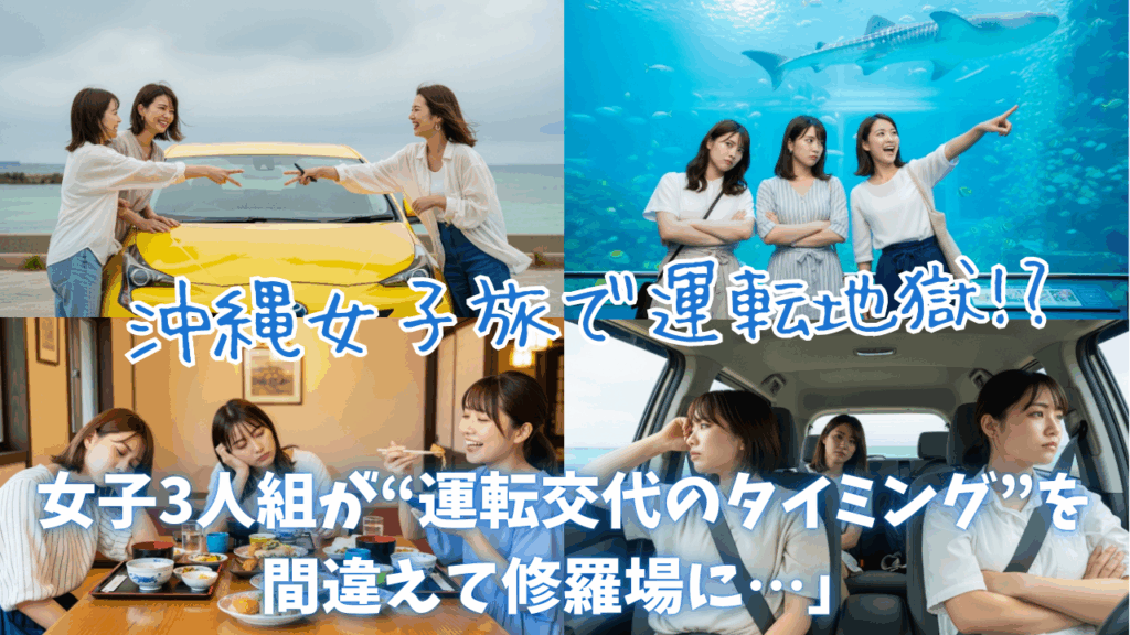 「沖縄女子旅で運転地獄!? 女子3人組が“運転交代のタイミング”を間違えて修羅場に…」早めのペーパードライバー講習は必須！