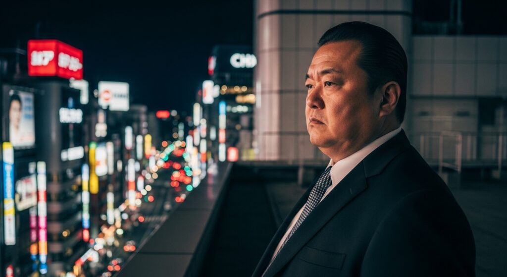 「ペーパードライバーの境界線を考える」 「歌舞伎町の夜景を背に考え込む50代男性ドライバー。免許はあるが長く運転していない“ペーパードライバー”をどこからそう呼ぶのかを象徴的に表すシーン」