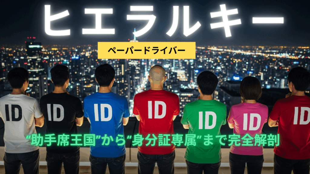 ペーパードライバーの闇ヒエラルキー｜“助手席王国”から“身分証専属”まで完全解剖
