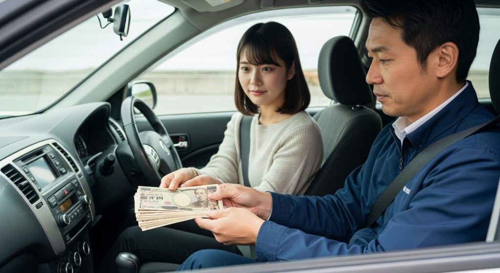 ペーパードライバー講習で高額な受講料を支払う様子｜講師との相性リスクに注意