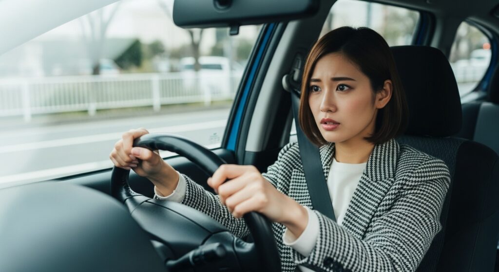 右ハンドル特有の死角に不安を感じるペーパードライバー女性