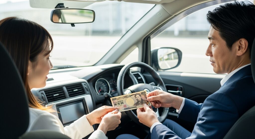 短時間コースの講習代を支払うシーン｜ペーパードライバー講習の料金リスク