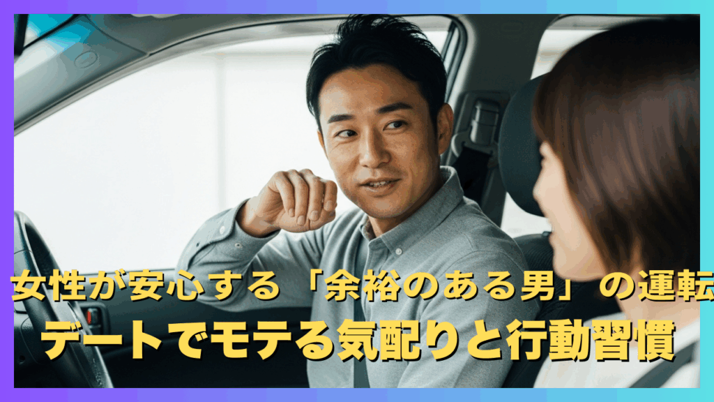 女性が安心する「余裕のある男」の運転｜デートでモテる気配りと行動習慣