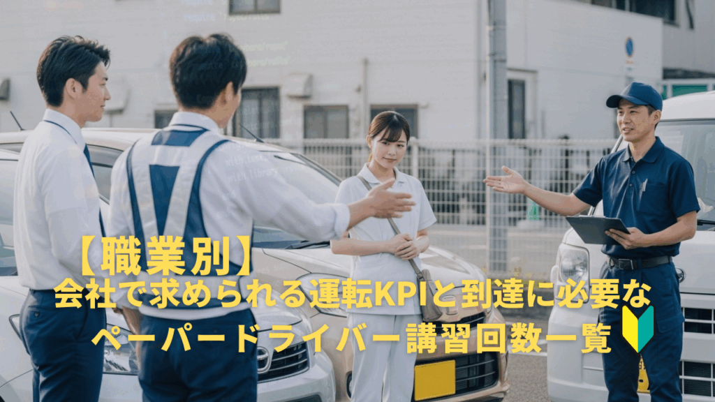 【職業別】会社で求められる運転KPIと到達に必要なペーパードライバー講習回数一覧