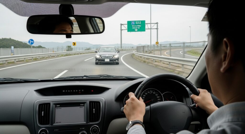 高速道路のカーブで逆走車に遭遇する危険なシーン｜重大事故を防ぐための対処法