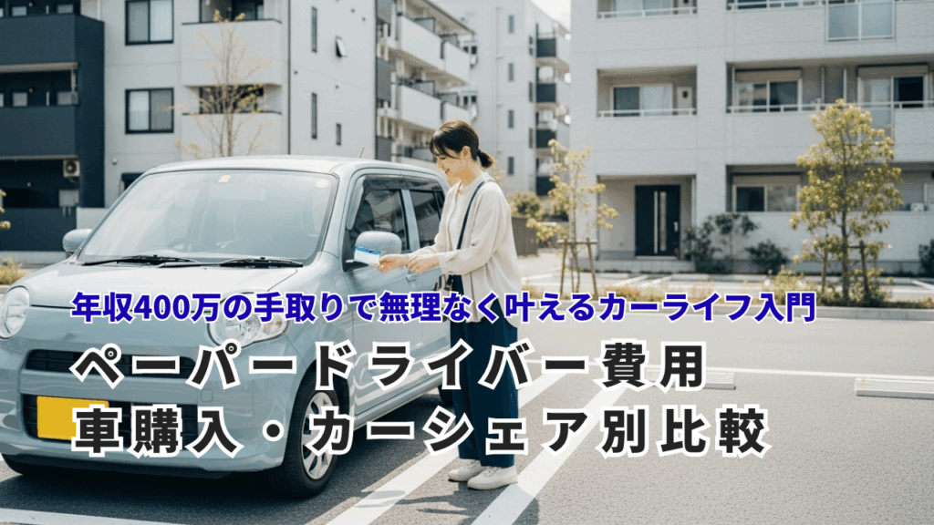 年収400万の手取りで無理なく叶えるカーライフ入門 　ペーパードライバー費用・車購入・カーシェア別比較