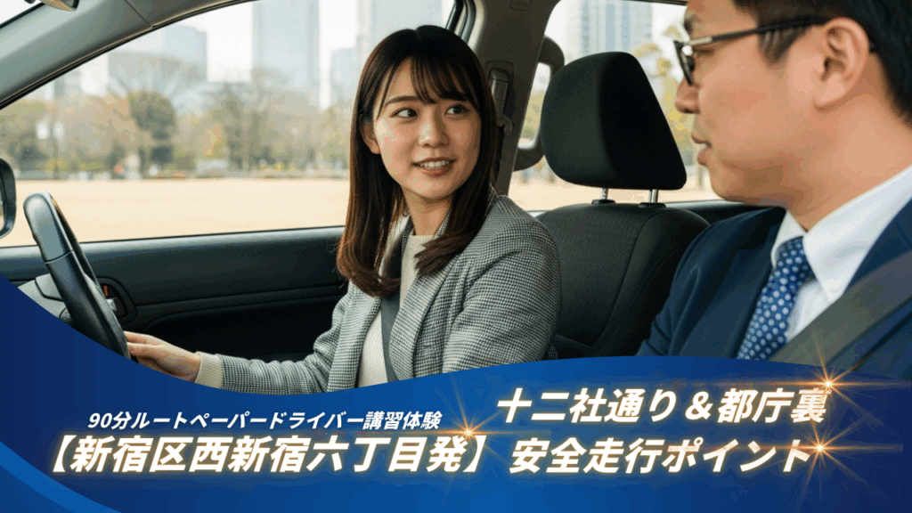 【新宿区西新宿六丁目発】講習ルート体験談｜十二社通り＆都庁裏で学ぶ安全走行ポイント