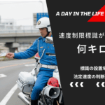 速度制限標識がない道路は何キロ？警察官に免許証を提示するシーン