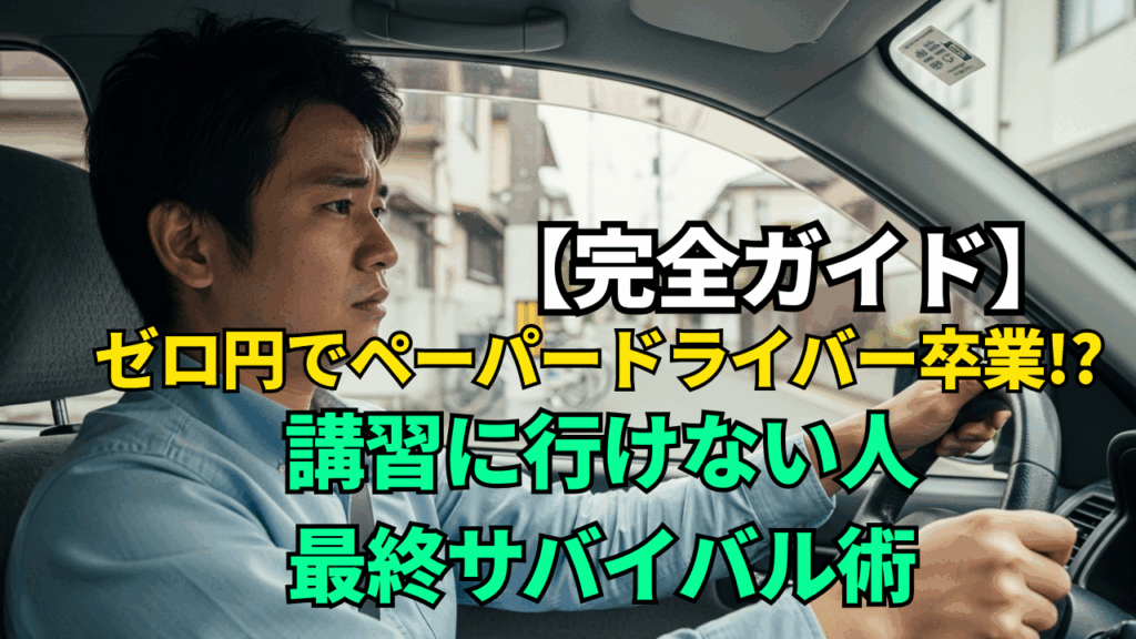 「ゼロ円でペーパードライバー卒業!? 講習に行けない人の最終サバイバル術【完全ガイド】」