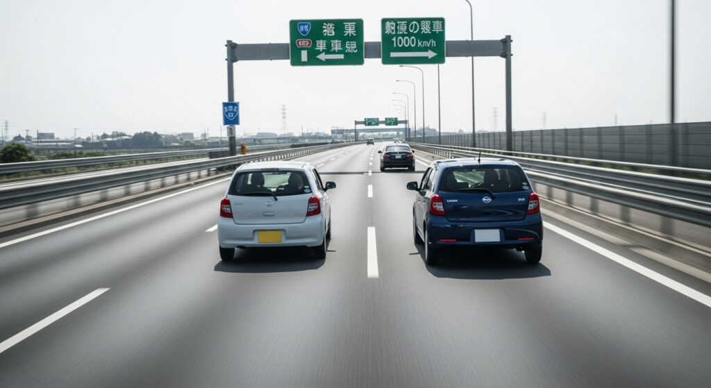 高速道路を走る車｜前の車に速度を合わせて走る危険性