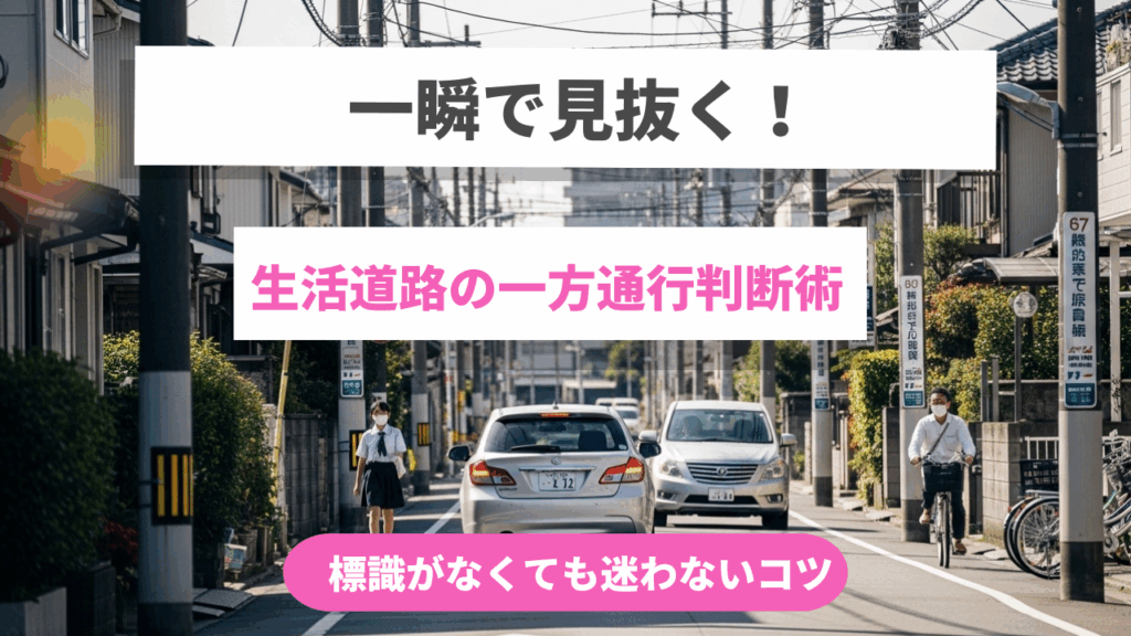 一瞬で見抜く！生活道路の一方通行判断術｜標識がなくても迷わないコツ７選