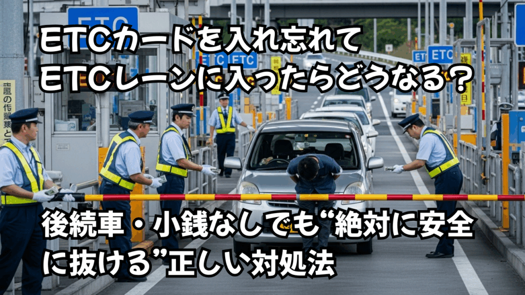 ETCカードを入れ忘れてETCレーンに入ったらどうなる？｜後続車・小銭なしでも“絶対に安全に抜ける”正しい対処法