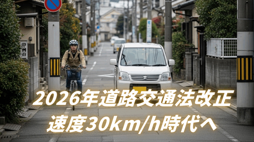 2026年道路交通法改正まとめ｜速度30km/h時代へ。生活道路・自転車・免許制度がどう変わる？