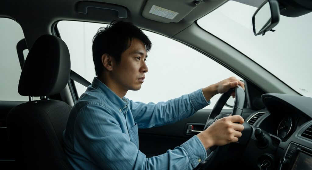 ブランク期間が半年から1年続き、不安が自信を上書きしてしまった男性ドライバー。体の記憶は残っているのに心が追いつかない状態。