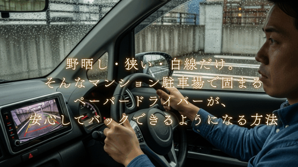 野晒し・狭い・白線だけ。そんなマンション駐車場で固まるペーパードライバーが、安心してバックできるようになる方法