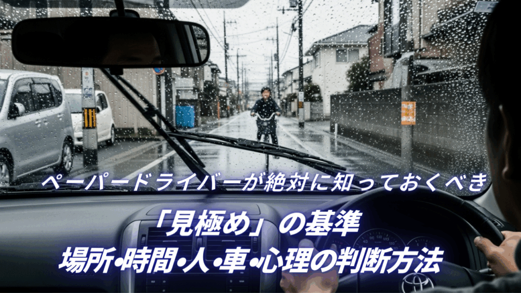 ペーパードライバーが絶対に知っておくべき「見極め」の基準｜場所・時間・人・車・心理の判断方法