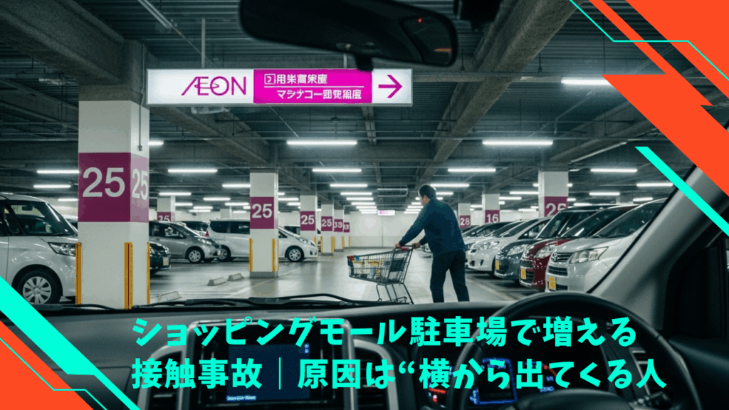 ショッピングモール駐車場で増える接触事故｜原因は“横から出てくる人”