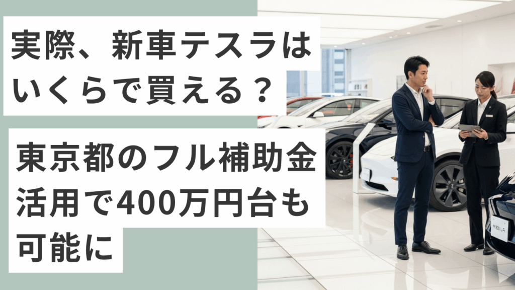 実際、新車テスラはいくらで買える？東京都のフル補助金活用で400万円台も可能に