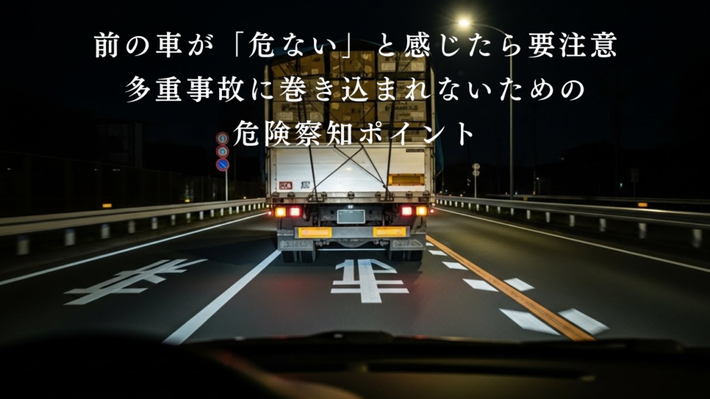 前の車が「危ない」と感じたら要注意｜多重事故に巻き込まれないための危険察知ポイント