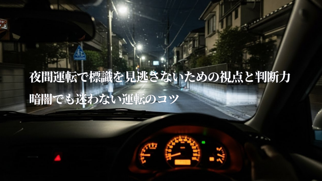 夜間運転で標識を見逃さないための視点と判断力｜暗闇でも迷わない運転のコツ