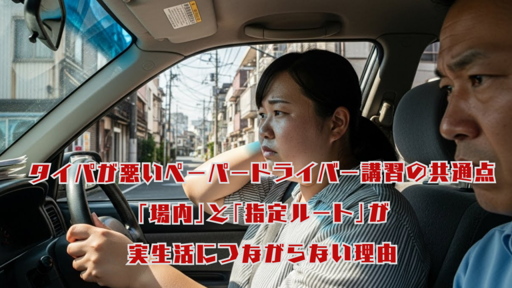 タイパが悪いペーパードライバー講習の共通点｜「場内」と「指定ルート」が実生活につながらない理由
